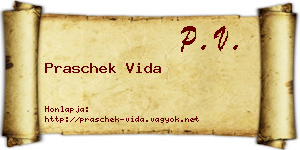 Praschek Vida névjegykártya